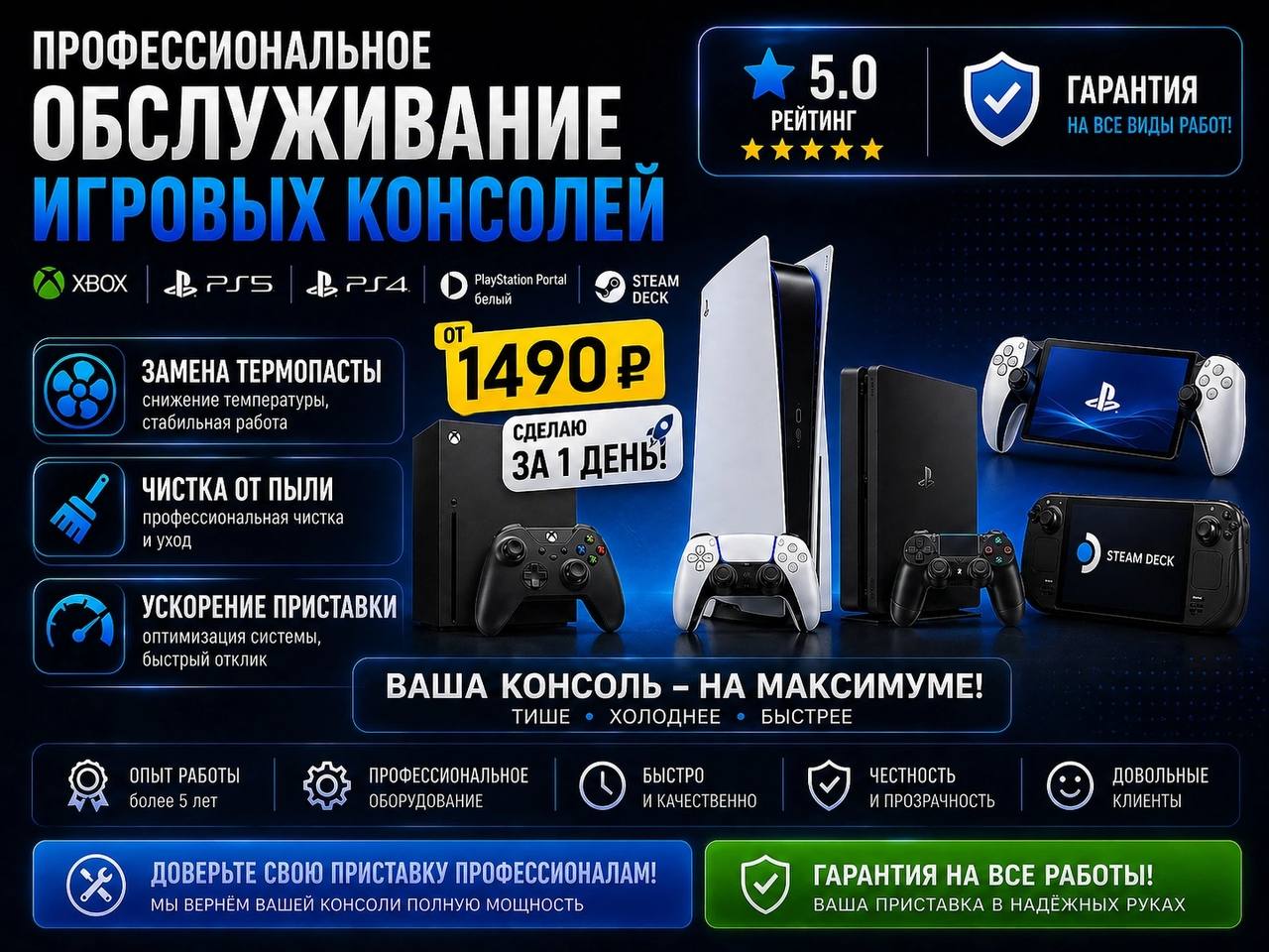 Фотография услуги «Обслуживание игровых консолей»
